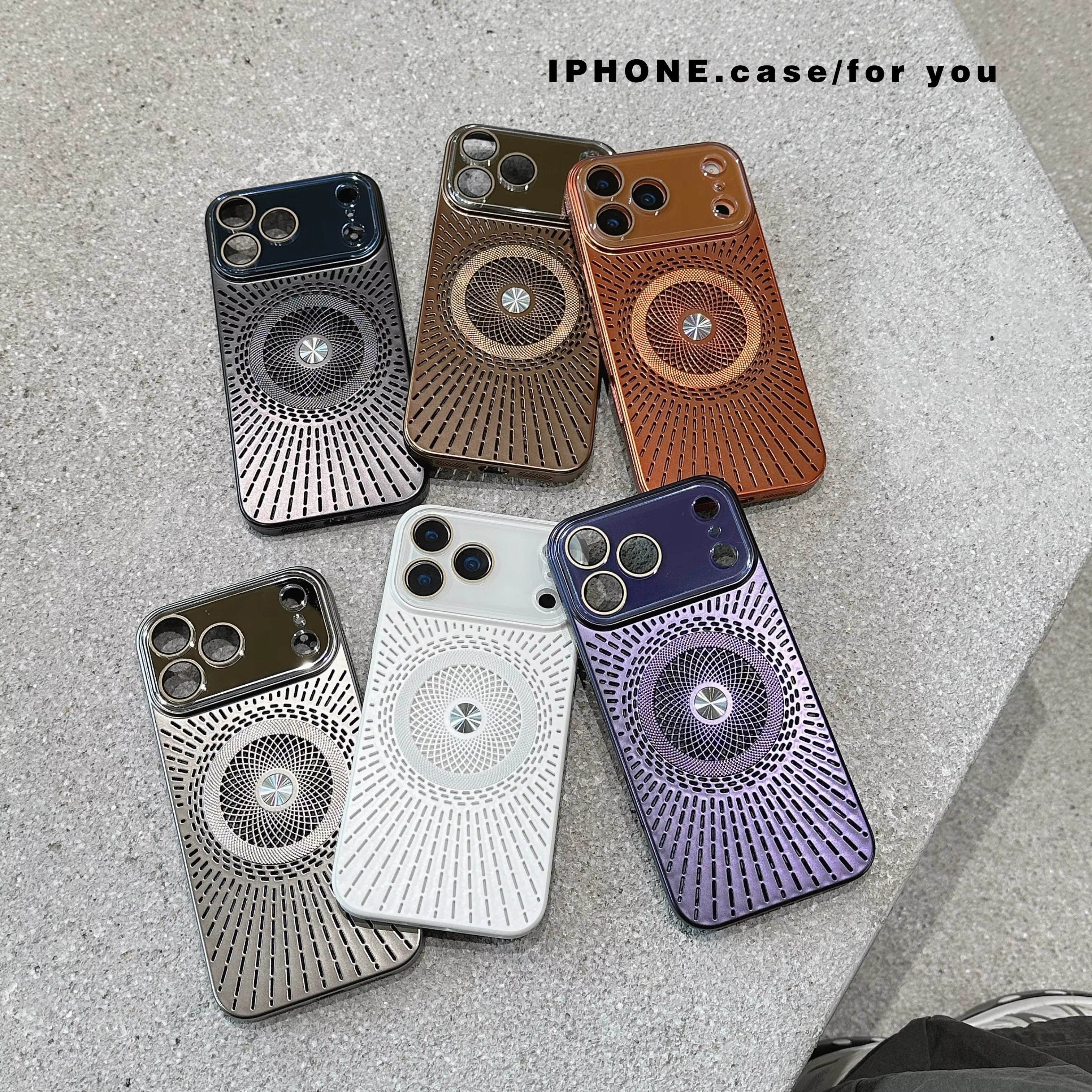 Luxury iPhone Case — Magnetic Breathable Hard Cover with Glass Lens Protection, Shockproof Matte Anti-Fingerprint Anti-Scratch Non-Slip Design