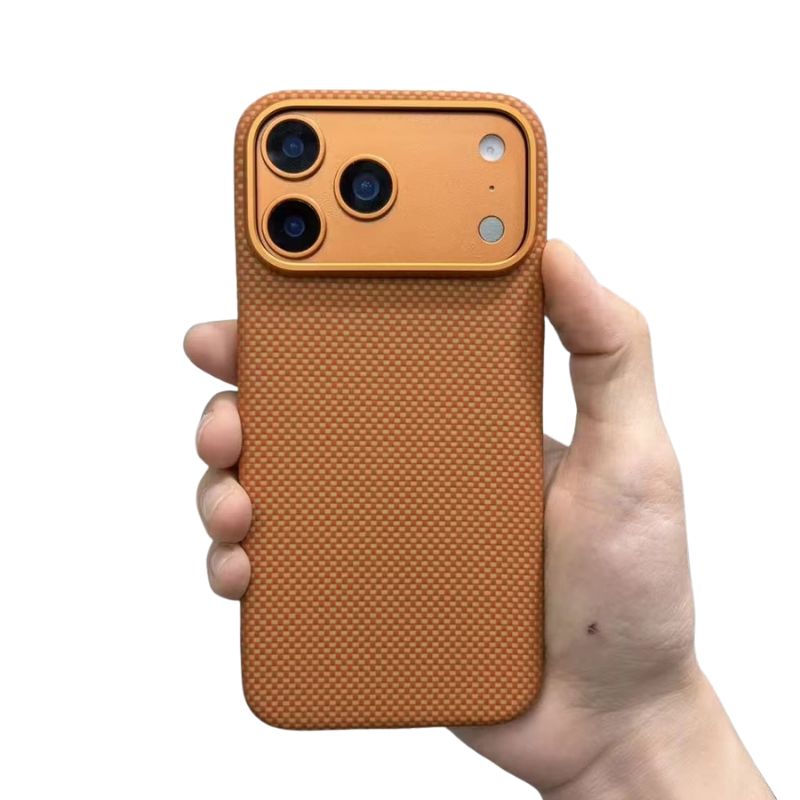 Luxury iPhone Case — Magnetic Carbon Aramid Fiber Cover with Kevlar Build, Shockproof Protective Design and Full-Body Mobile Protection