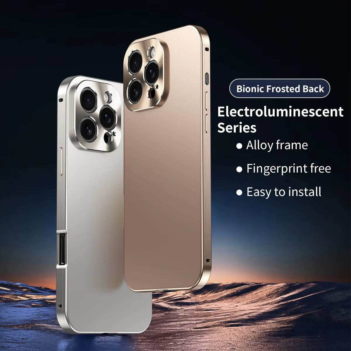 Luxury iPhone Case — Magnetic Shockproof Metal Back Cover with All-Aluminum Body, Matte Titanium Alloy Finish, Fill-Light Ring and Dustproof Dual-Layer Design