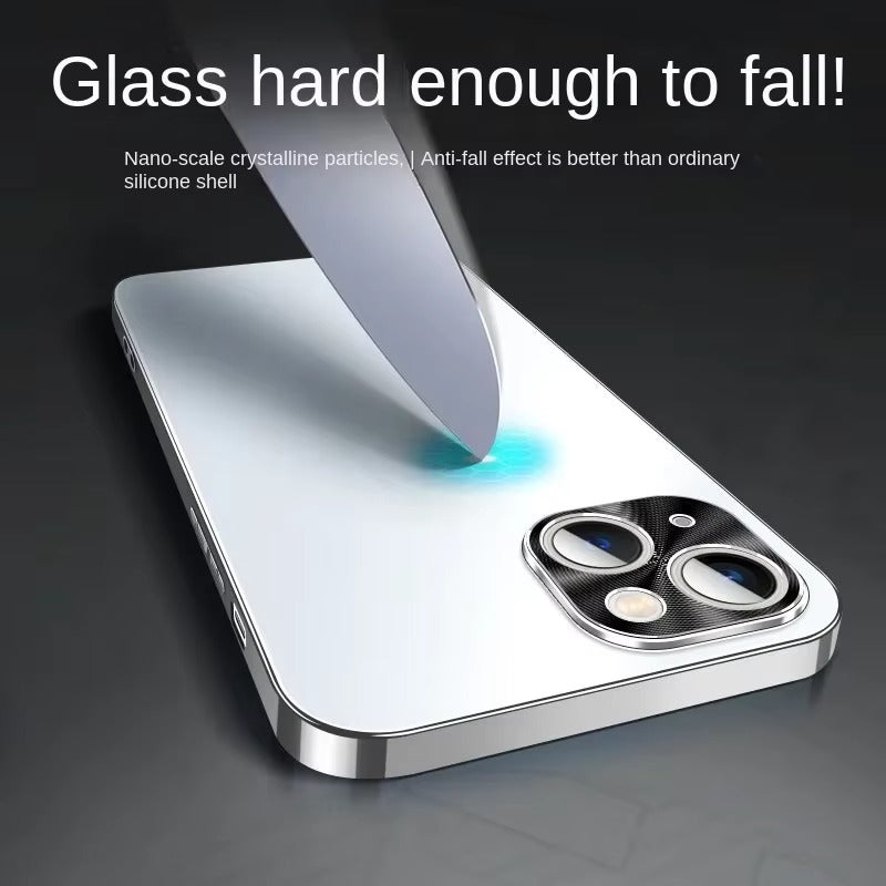 Luxury iPhone Case — Magnetic, Anti-Scratch Full-Coverage Matte Frosted PC Back Cover with Electroplated Finish and Metal Lens Protection