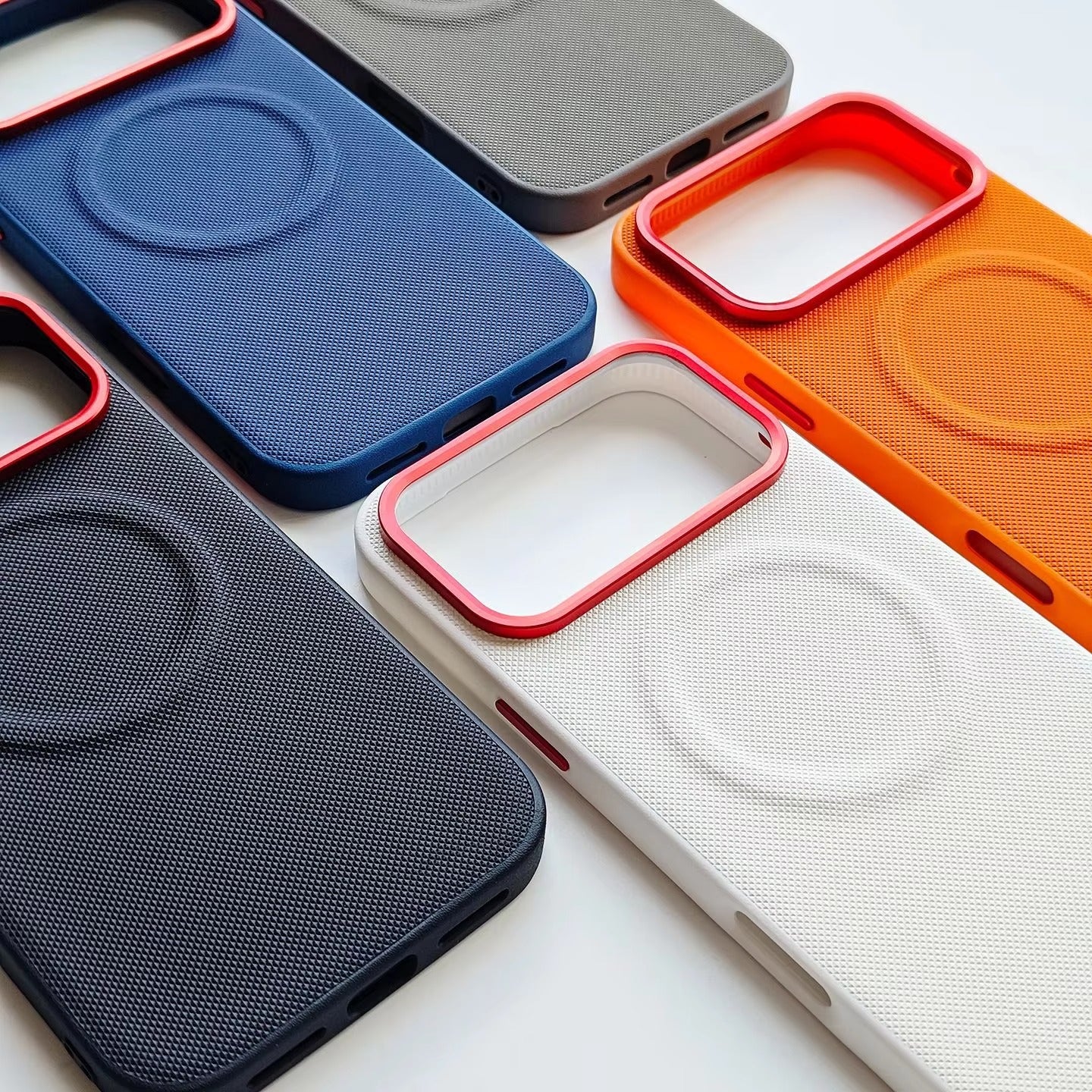 Luxury iPhone Case — Magnetic, Shockproof Leather Cover with Diamond-Texture Grain, Individual Buttons and MagSafe Wireless Charging Support