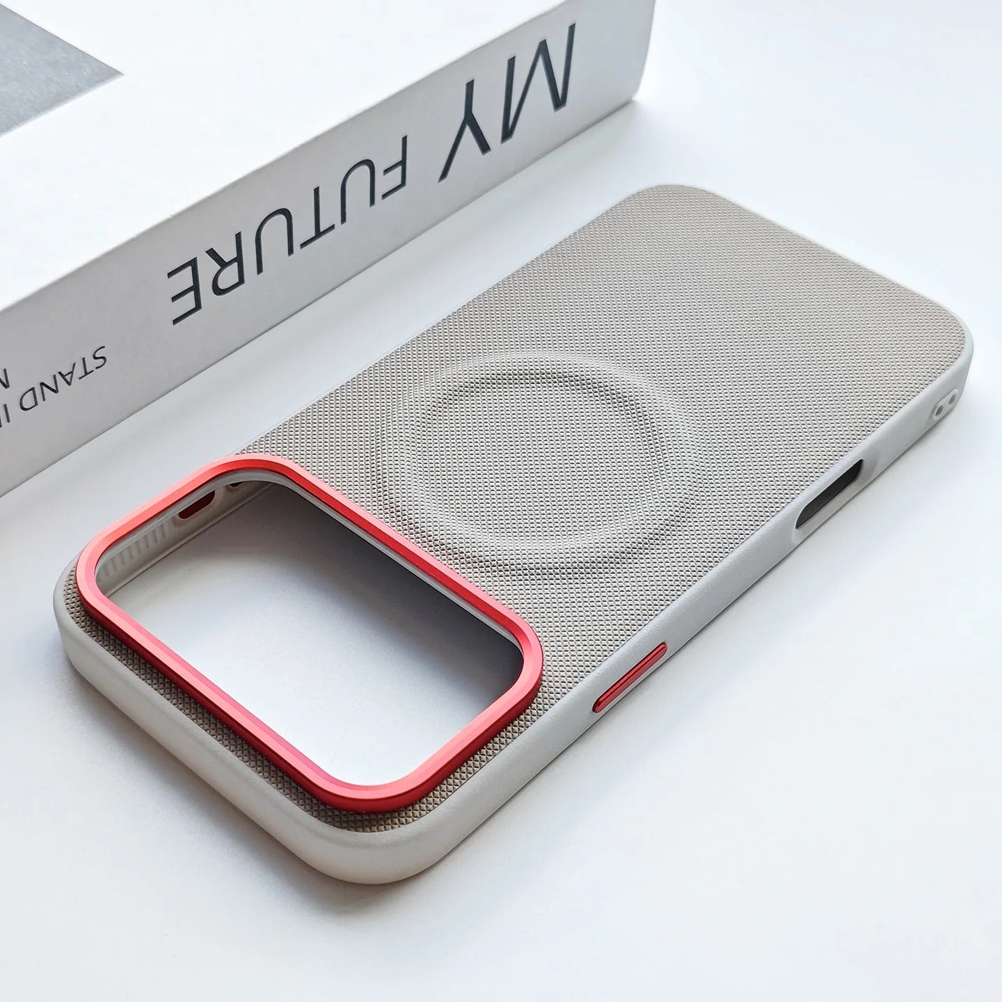 Luxury iPhone Case — Magnetic, Shockproof Leather Cover with Diamond-Texture Grain, Individual Buttons and MagSafe Wireless Charging Support