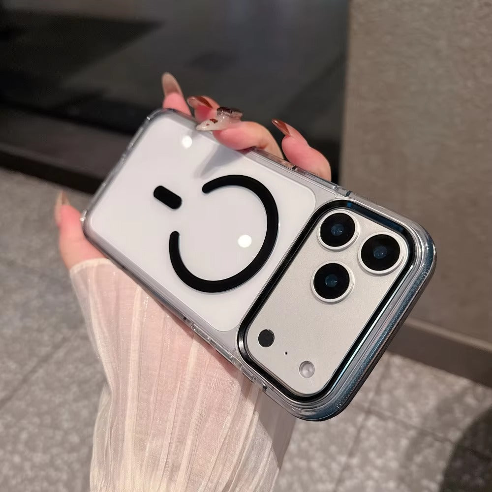 Luxury iPhone Case — Magnetic, Shockproof, Anti-Fingerprint, Anti-Scratch, Dustproof Transparent Non-Slip Half-Wrapped Cover with Soft Silicone Grip and MagSafe Charging Support
