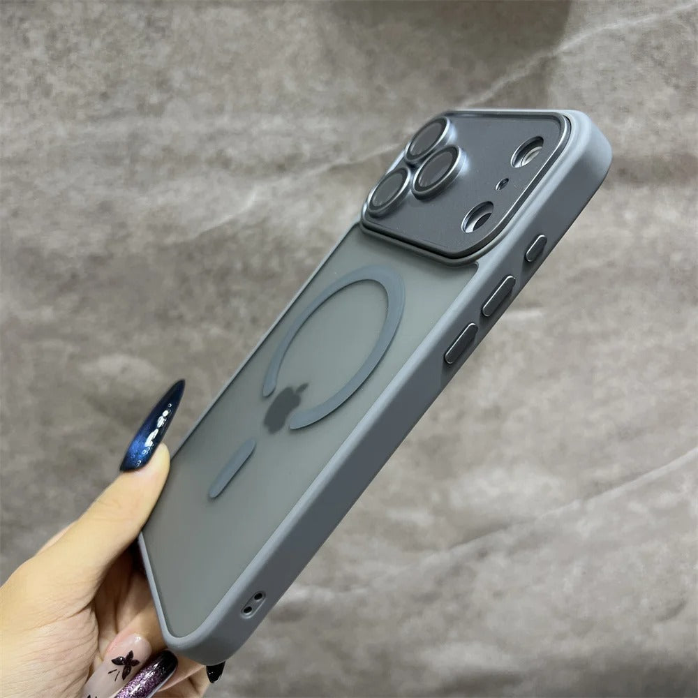 Luxury iPhone Case — Matte Magnetic Translucent Cover with MagSafe, Wireless Charging Support, Shockproof Anti-Fingerprint PC+TPU Design