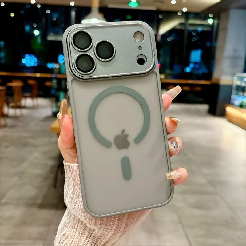 Luxury iPhone Case — Matte Magnetic Translucent Cover with MagSafe, Wireless Charging Support, Shockproof Anti-Fingerprint PC+TPU Design