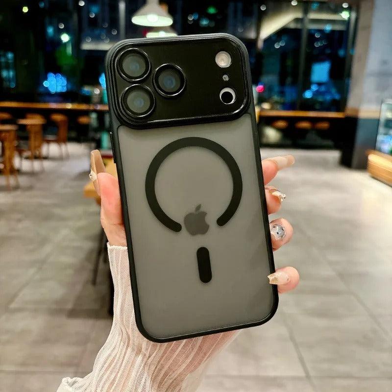 Luxury iPhone Case — Matte Magnetic Translucent Cover with MagSafe, Wireless Charging Support, Shockproof Anti-Fingerprint PC+TPU Design