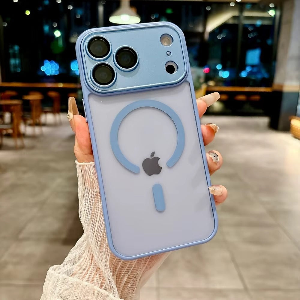 Luxury iPhone Case — Matte Magnetic Translucent Cover with MagSafe, Wireless Charging Support, Shockproof Anti-Fingerprint PC+TPU Design