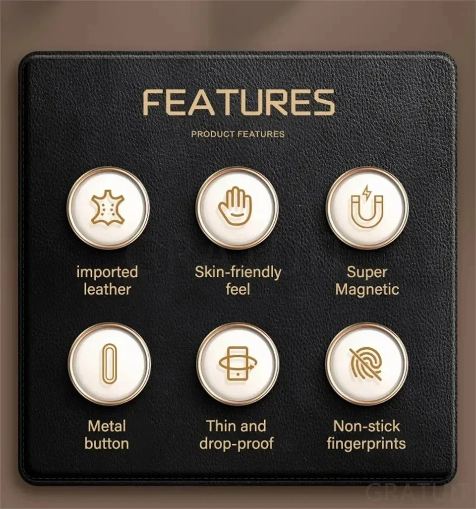 Luxury iPhone Case — Official MagSafe Leather Cover with Strong Magnetic Support, Half-Wrapped Shockproof Design for Apple iPhone 17 Pro Max and Plus