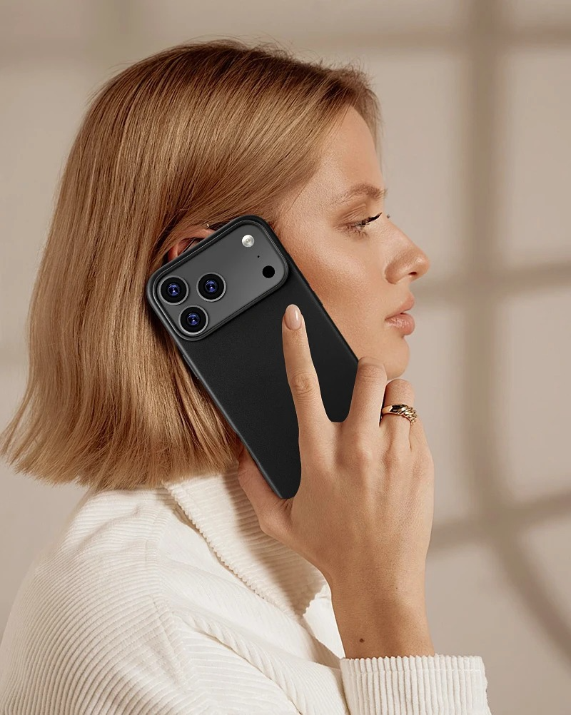 Luxury iPhone Case — Official MagSafe Leather Cover with Strong Magnetic Support, Half-Wrapped Shockproof Design for Apple iPhone 17 Pro Max and Plus