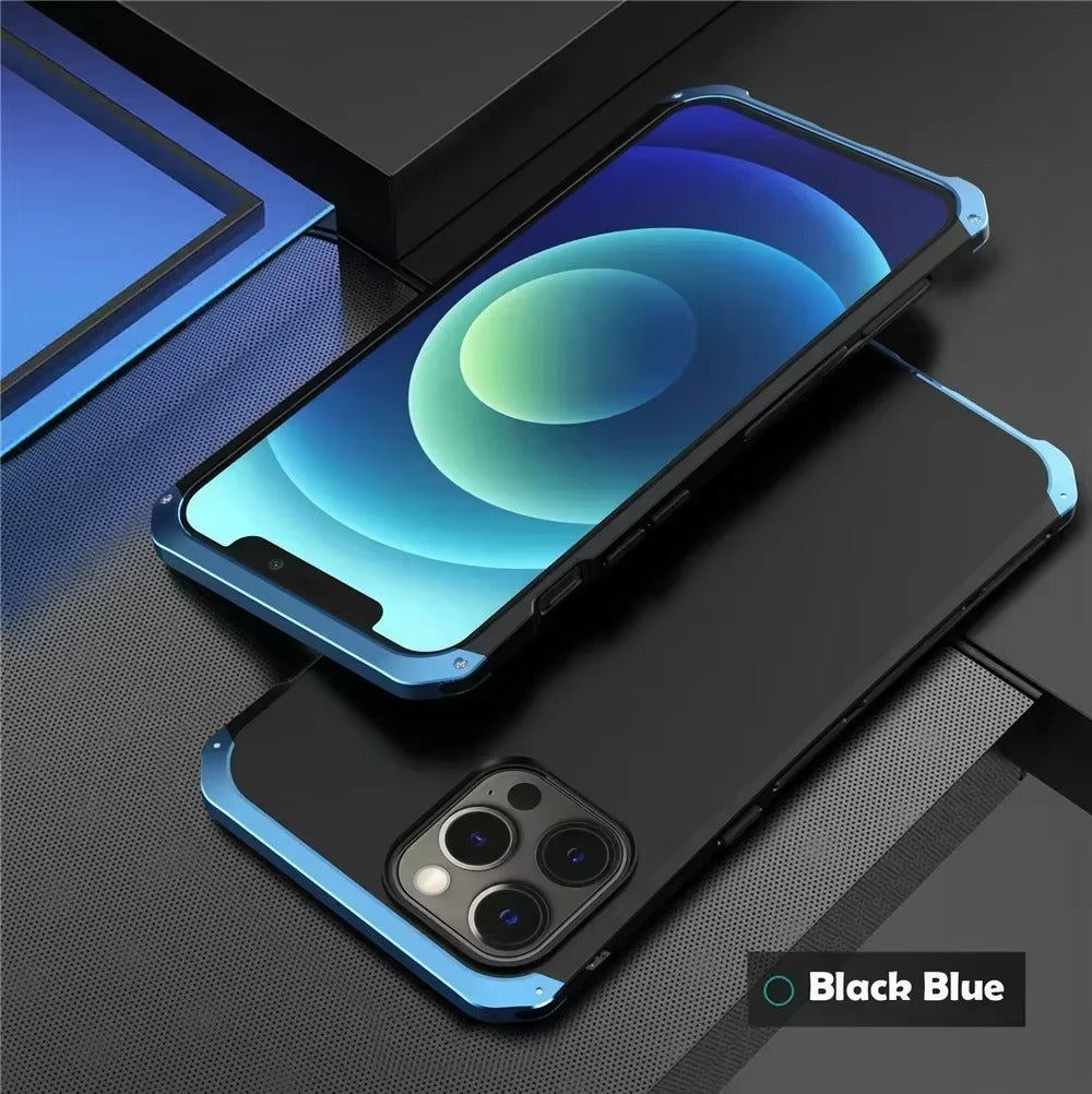 Luxury iPhone Case — PC + Aluminum Alloy Full-Coverage Protective Shell with Washable Anti-Scratch Dustproof Design and Non-Slip Lightweight Build