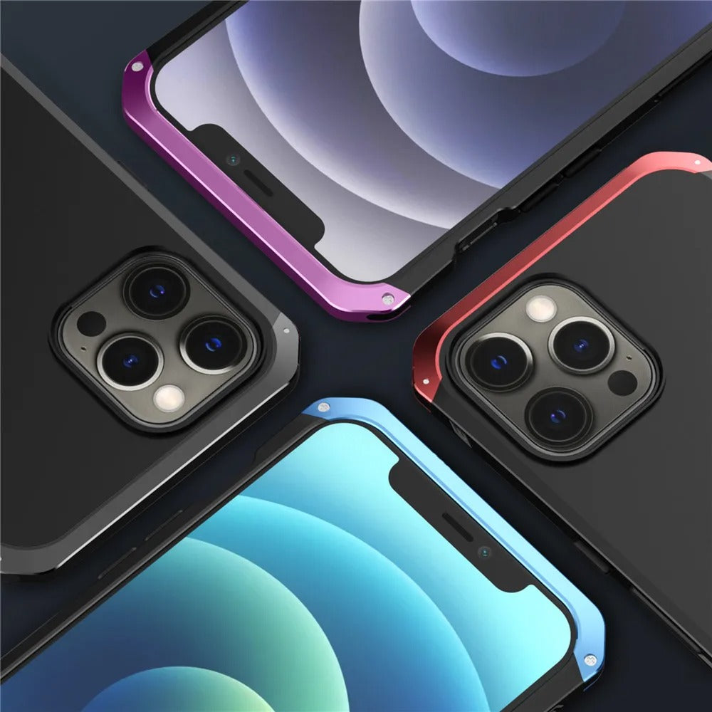 Luxury iPhone Case — PC + Aluminum Alloy Full-Coverage Protective Shell with Washable Anti-Scratch Dustproof Design and Non-Slip Lightweight Build