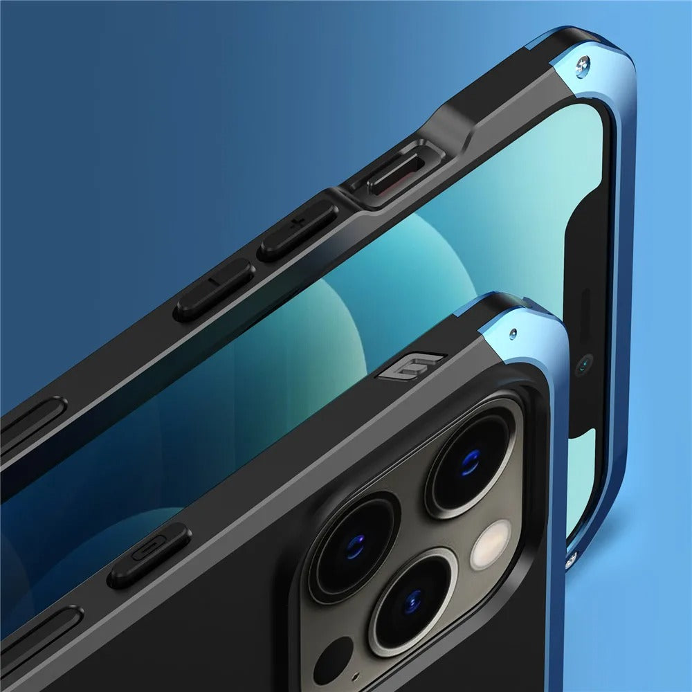 Luxury iPhone Case — PC + Aluminum Alloy Full-Coverage Protective Shell with Washable Anti-Scratch Dustproof Design and Non-Slip Lightweight Build