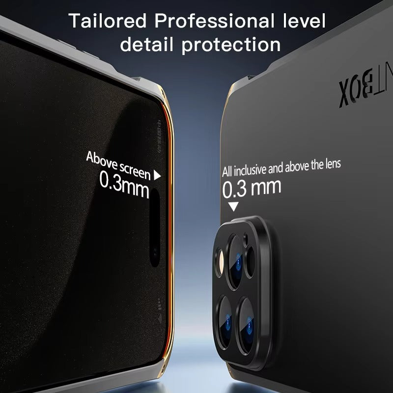 Luxury iPhone Case — PC + Aluminum Alloy Full-Coverage Protective Shell with Washable Anti-Scratch Dustproof Design and Non-Slip Lightweight Build