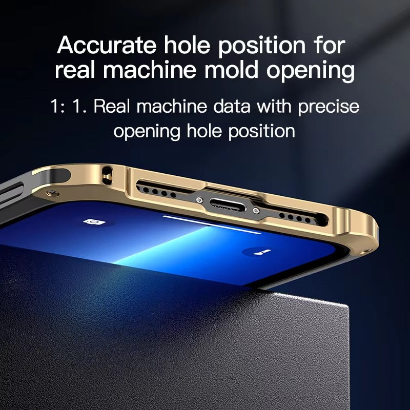 Luxury iPhone Case — PC + Aluminum Alloy Full-Coverage Protective Shell with Washable Anti-Scratch Dustproof Design and Non-Slip Lightweight Build