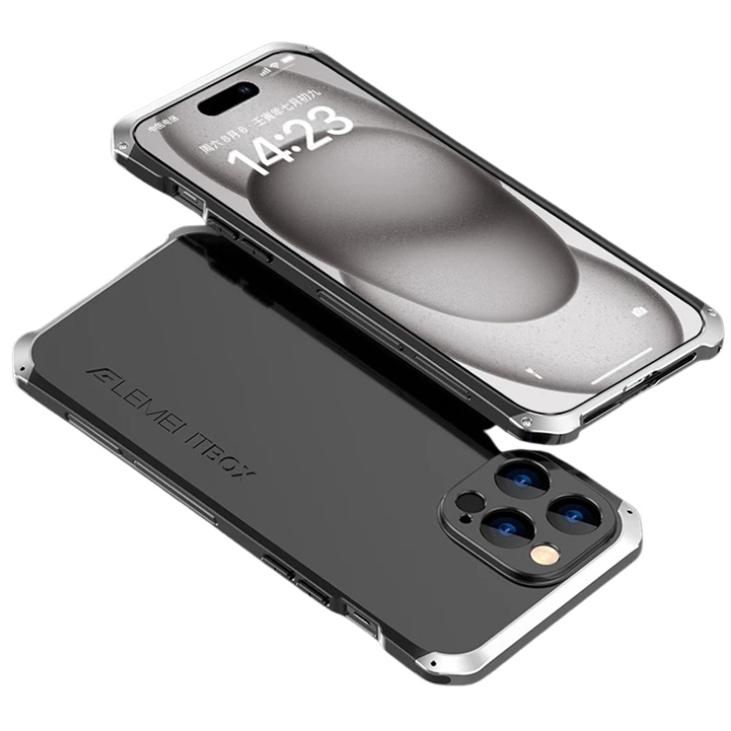 Luxury iPhone Case — PC + Aluminum Metal Bumper Cover with Shockproof Dual-Layer Protection, Dustproof Anti-Scratch Design and Premium Metallic Finish