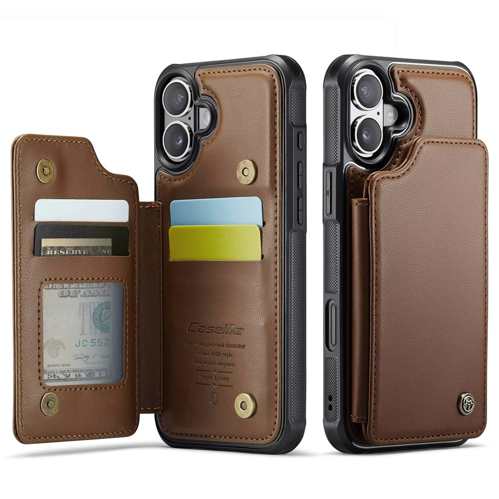Luxury iPhone Case — PU Leather Wallet Cover with RFID-Blocking Card Slots, Magnetic Clasp and Durable Kickstand Protective Design