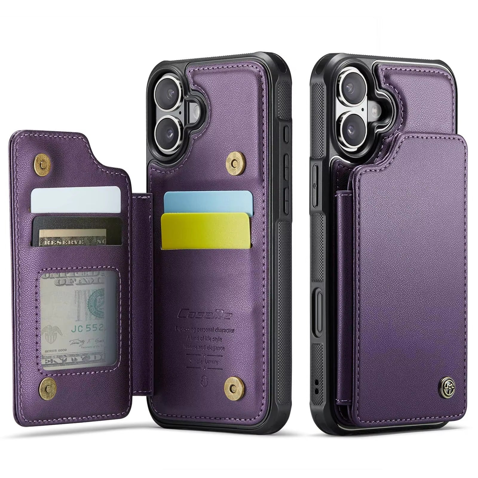 Luxury iPhone Case — PU Leather Wallet Cover with RFID-Blocking Card Slots, Magnetic Clasp and Durable Kickstand Protective Design