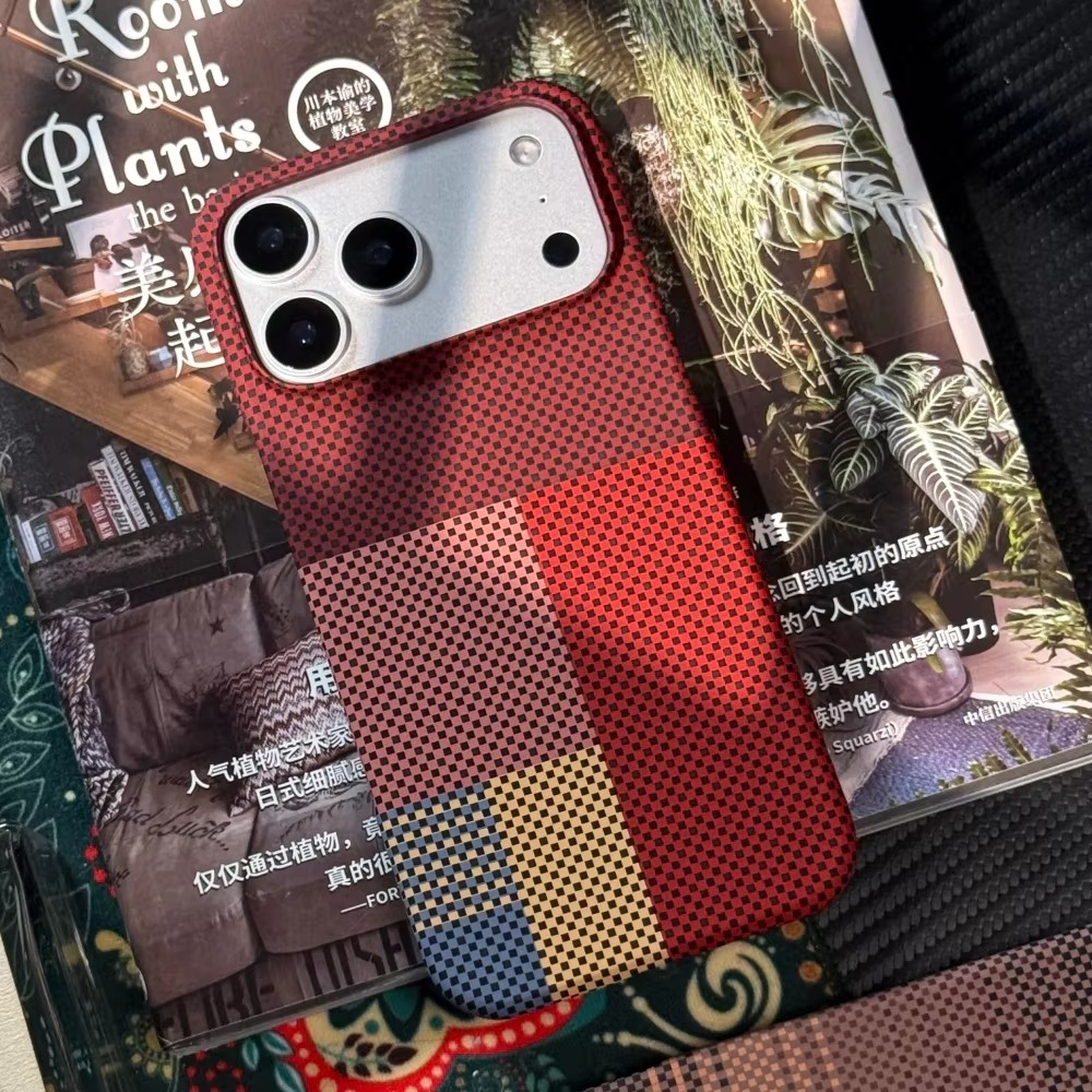 Luxury iPhone Case — Retro Geometric Totem Magnetic Alloy Lens Protection, Shockproof & Wireless Charging Hard Cover