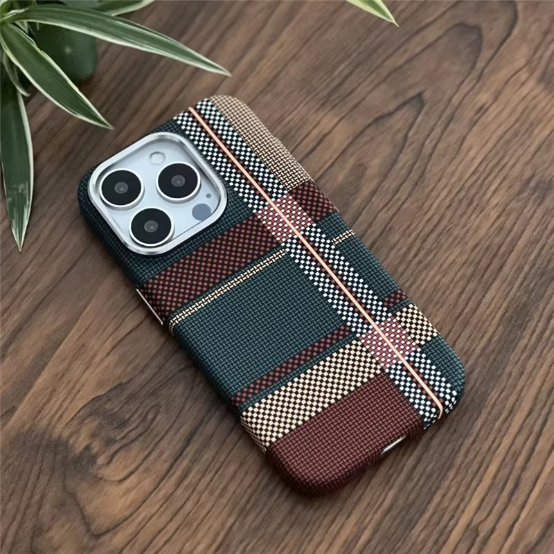 Luxury iPhone Case — Retro Geometric Totem Magnetic Alloy Lens Protection, Shockproof & Wireless Charging Hard Cover