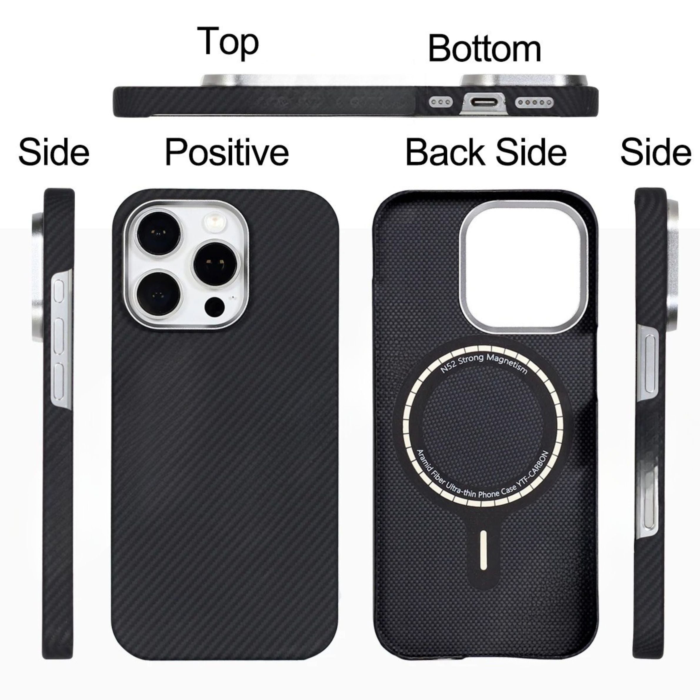 Luxury iPhone Case — SAVIITR Aramid Fiber Magnetic Cover with Carbon Fiber Build, Shockproof Design and MagSafe Compatibility