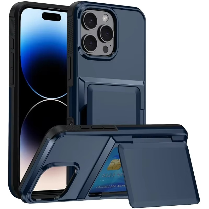 Luxury iPhone Case — Shockproof Flip Wallet Cover with Card Holder, Built-In Stand and Anti-Fingerprint Scratch-Resistant Design