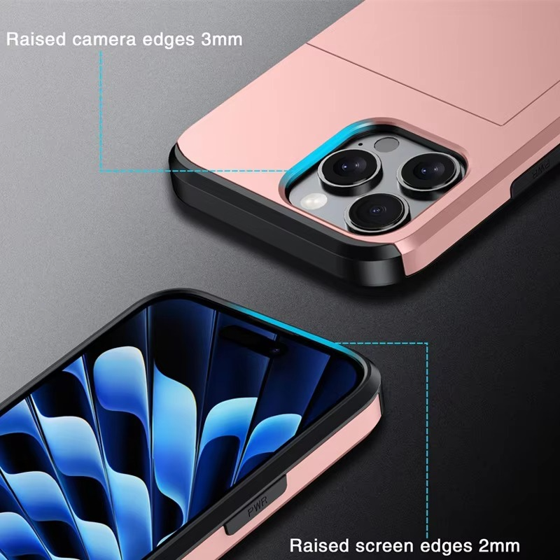 Luxury iPhone Case — Shockproof Flip Wallet Cover with Card Holder, Built-In Stand and Anti-Fingerprint Scratch-Resistant Design