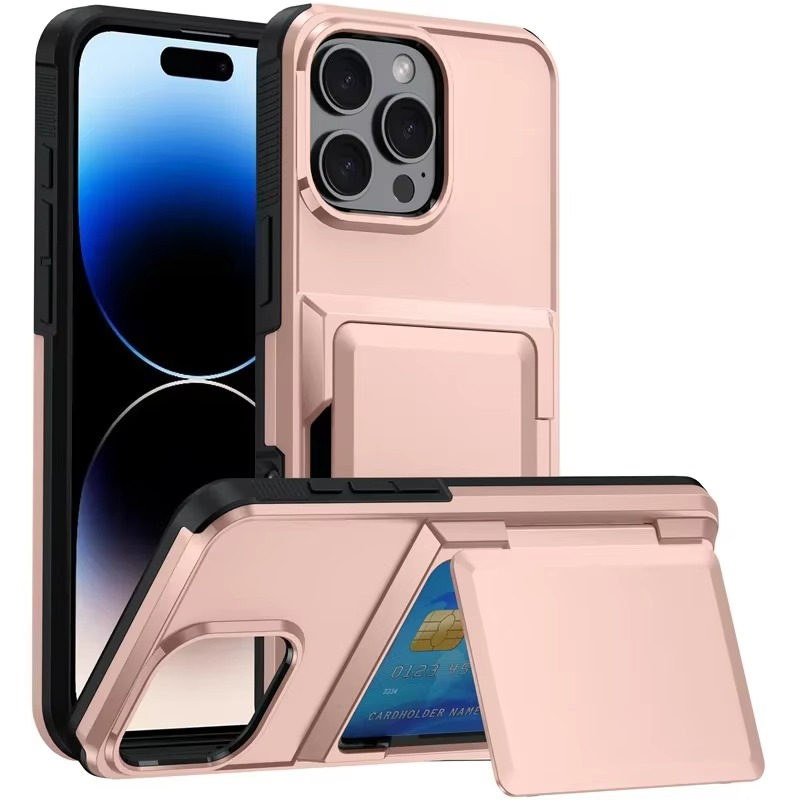 Luxury iPhone Case — Shockproof Flip Wallet Cover with Card Holder, Built-In Stand and Anti-Fingerprint Scratch-Resistant Design