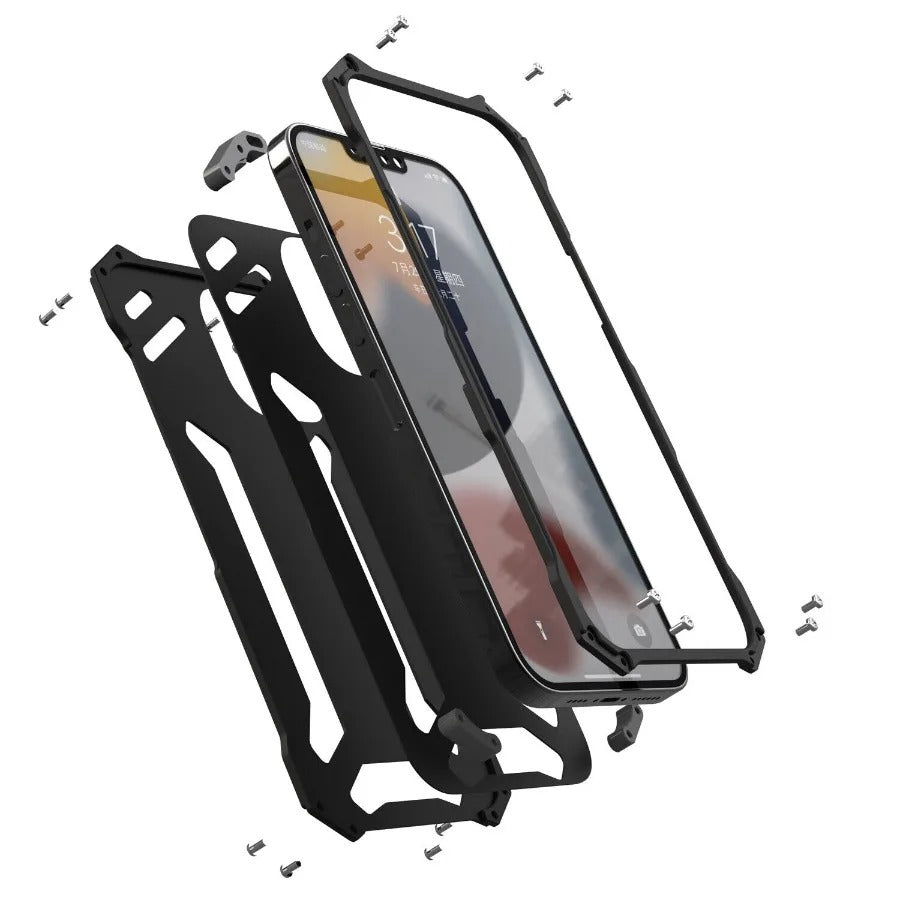 Luxury iPhone Case — Slim Aluminum Metal Shockproof Cover with Hard Back Design, Anti-Fingerprint Anti-Scratch Finish & Non-Slip Heavy-Duty Protection