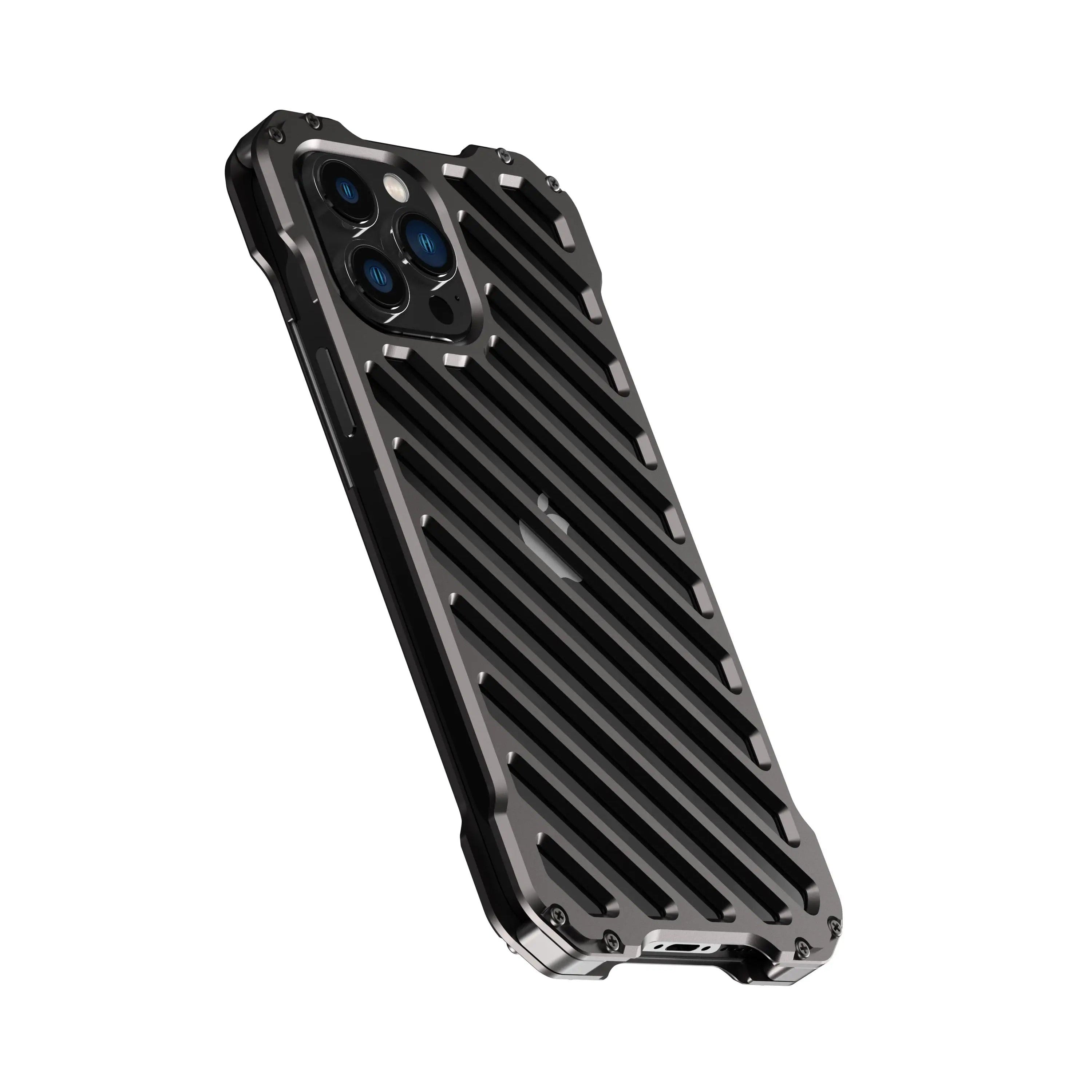 Luxury iPhone Case — Super Cool Aluminum Alloy Armor Cover with CNC Metal Design, Shockproof Dual-Layer Protection, Anti-Fingerprint Matte Finish & Lightweight Non-Slip Style
