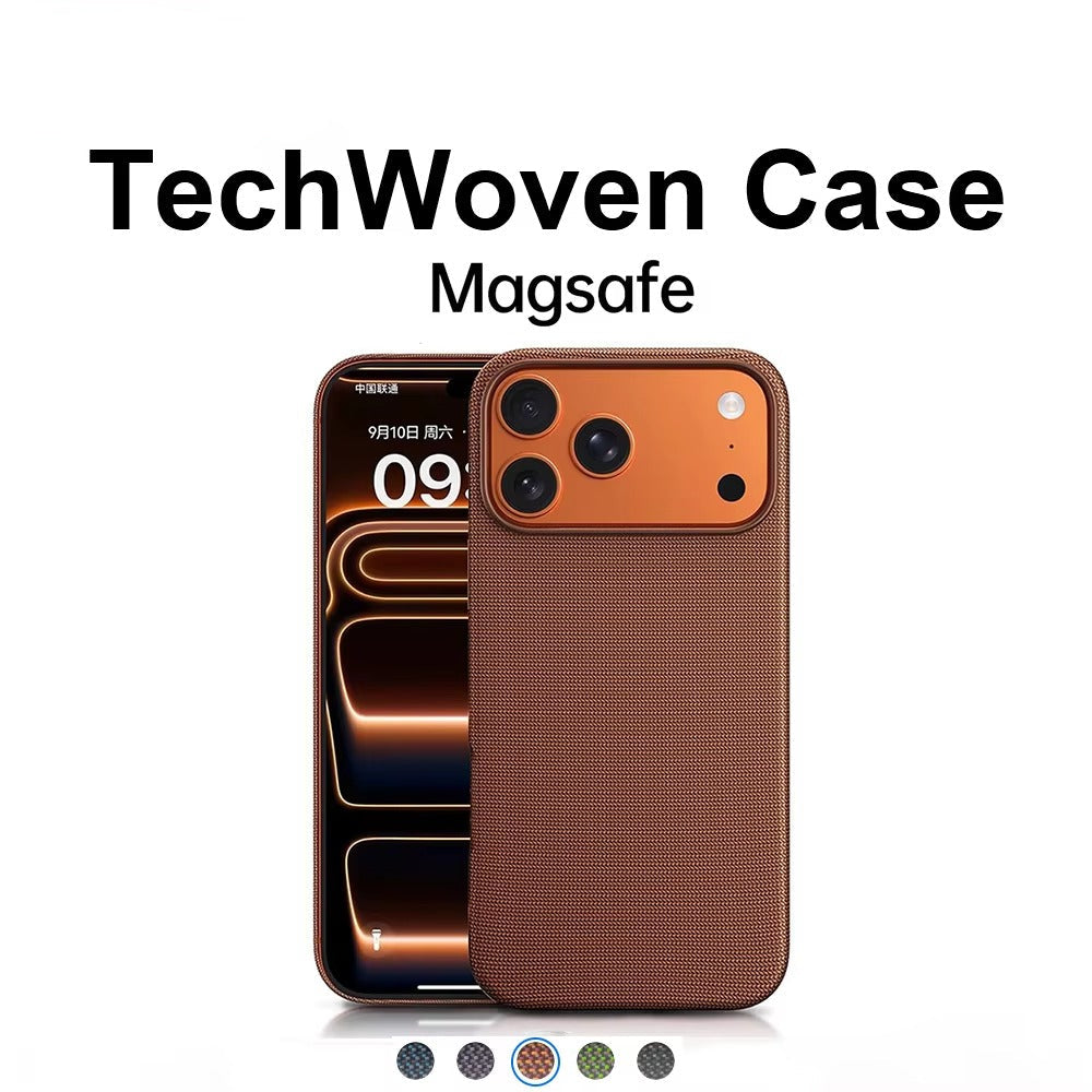 Luxury iPhone Case — TechWoven MagSafe Magnetic Weaving Texture Protective Cover for Wireless Charging