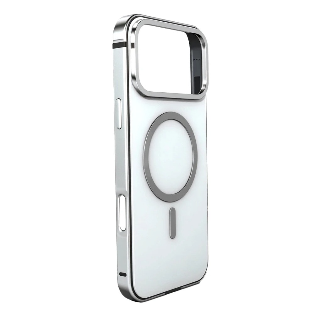Luxury iPhone Case — Titanium Alloy Magnetic MagSafe Cover with Wireless Charging, Shockproof Aluminum Bumper and PC+TPU Back Design
