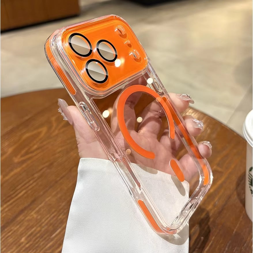 Luxury iPhone Case — Transparent MagSafe Clear PC Cover with Shockproof TPU Bumper, Anti-Fingerprint Anti-Scratch Dustproof Lightweight Design
