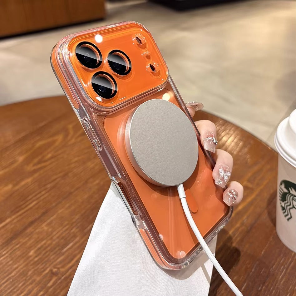 Luxury iPhone Case — Transparent MagSafe Clear PC Cover with Shockproof TPU Bumper, Anti-Fingerprint Anti-Scratch Dustproof Lightweight Design