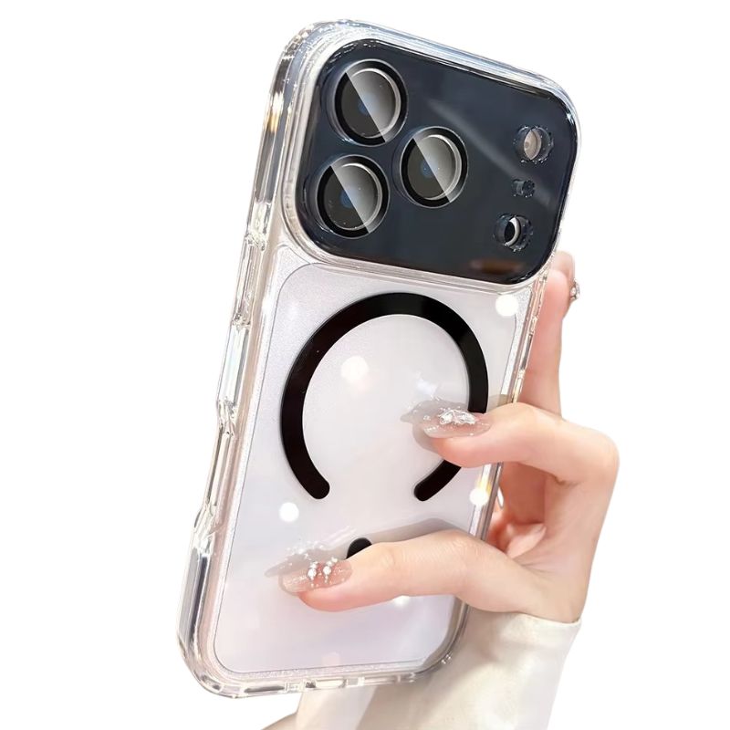 Luxury iPhone Case — Transparent MagSafe Clear PC Cover with Shockproof TPU Bumper, Anti-Fingerprint Anti-Scratch Dustproof Lightweight Design