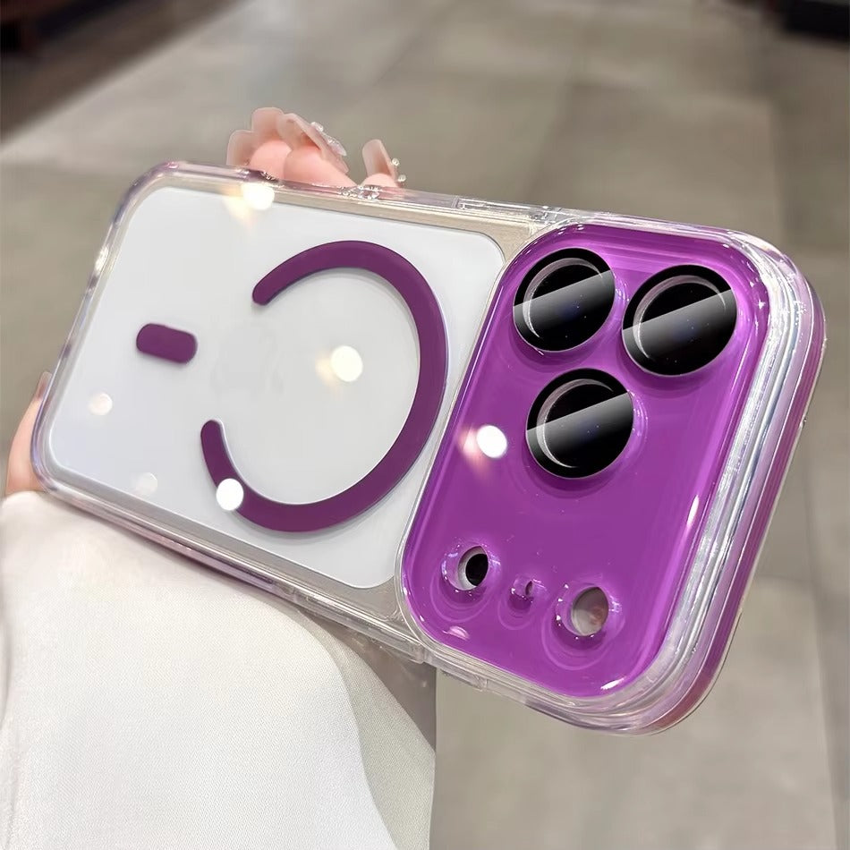 Luxury iPhone Case — Transparent MagSafe Clear PC Cover with Shockproof TPU Bumper, Anti-Fingerprint Anti-Scratch Dustproof Lightweight Design