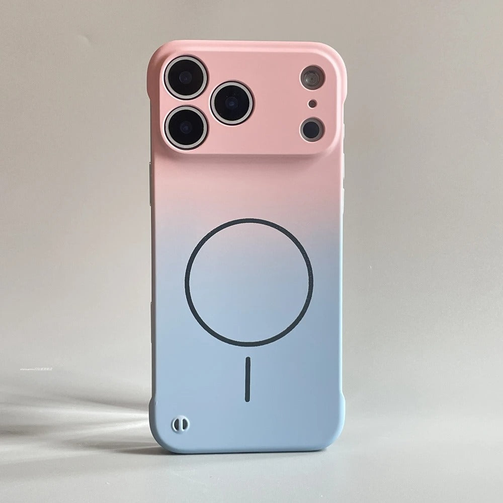 Luxury iPhone Case — Ultra-Thin Frameless MagSafe Cover with Gradient Transparent PC Design, Anti-Fingerprint Finish and Lightweight Shockproof Protection