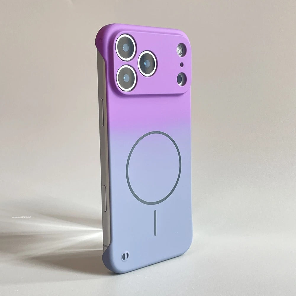 Luxury iPhone Case — Ultra-Thin Frameless MagSafe Cover with Gradient Transparent PC Design, Anti-Fingerprint Finish and Lightweight Shockproof Protection