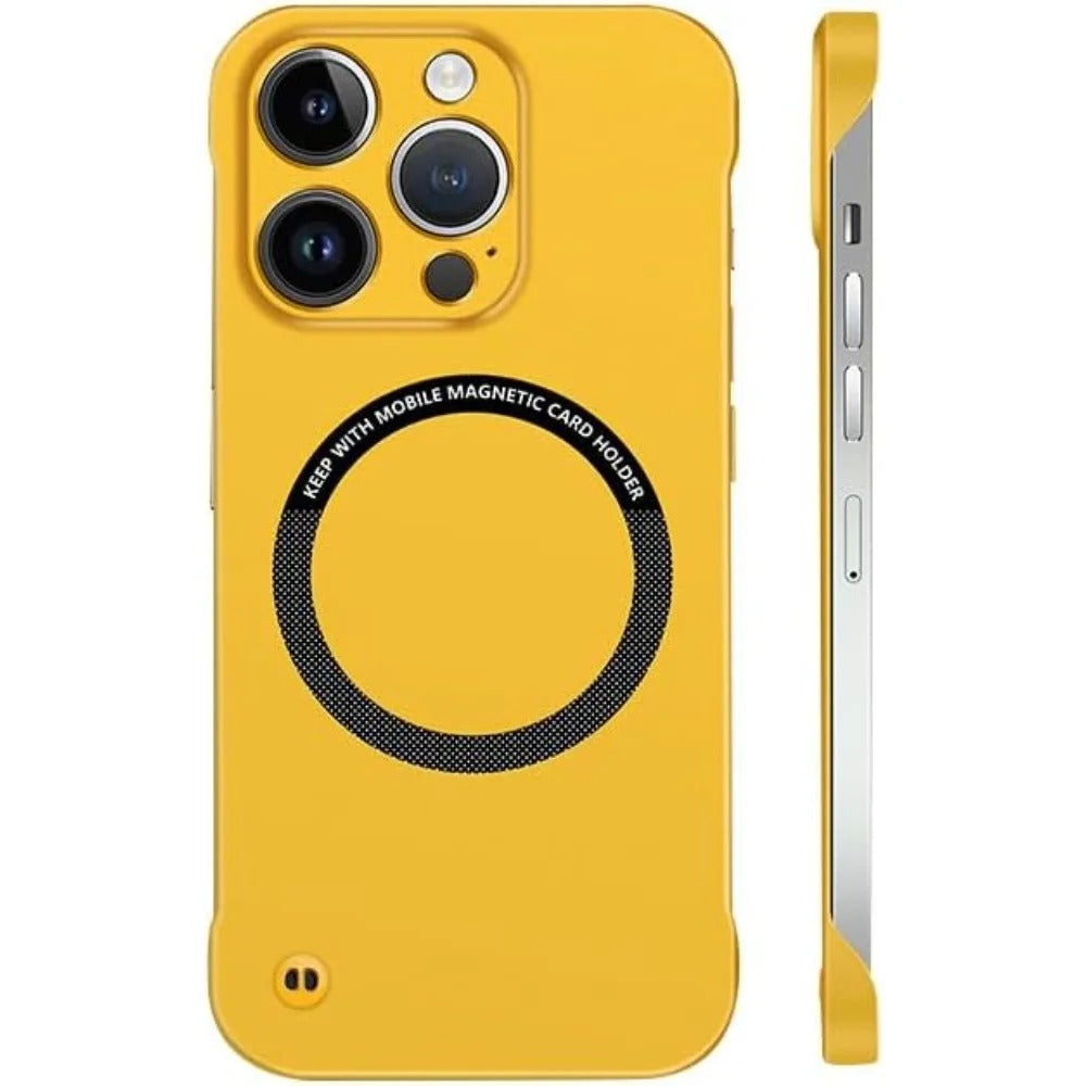 Luxury iPhone Case — Ultra-Thin Magnetic Frameless Matte Back Cover with Shockproof Slim PC Design and Full MagSafe Wireless Charging Support