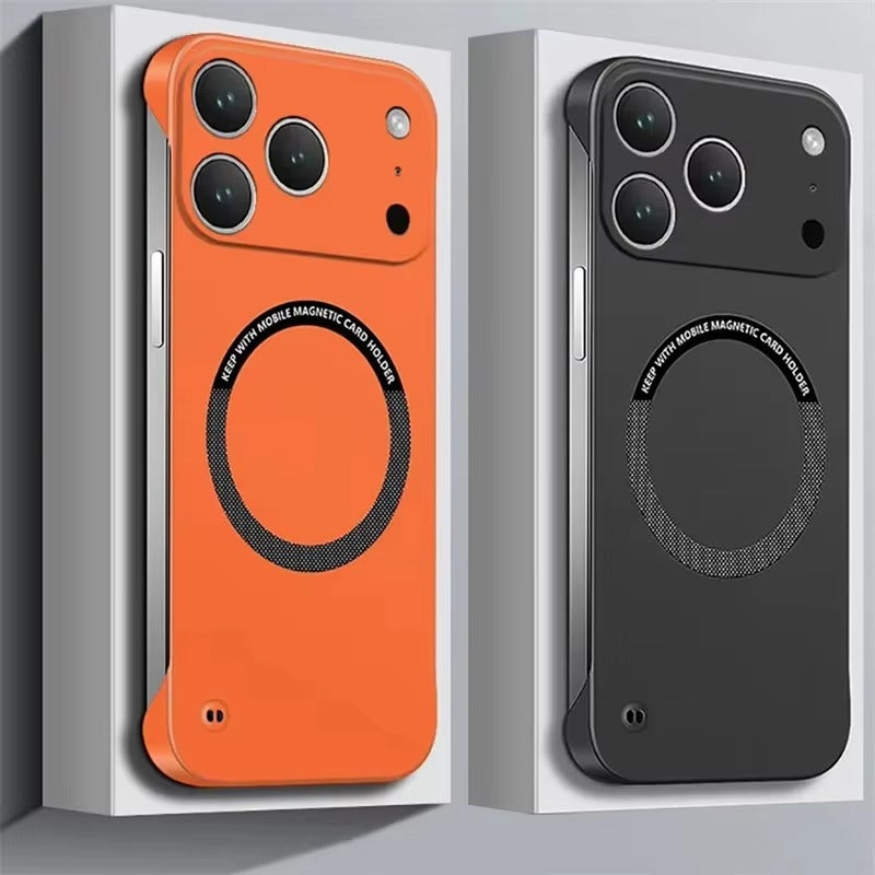 Luxury iPhone Case — Ultra-Thin Magnetic Frameless Matte Back Cover with Shockproof Slim PC Design and Full MagSafe Wireless Charging Support