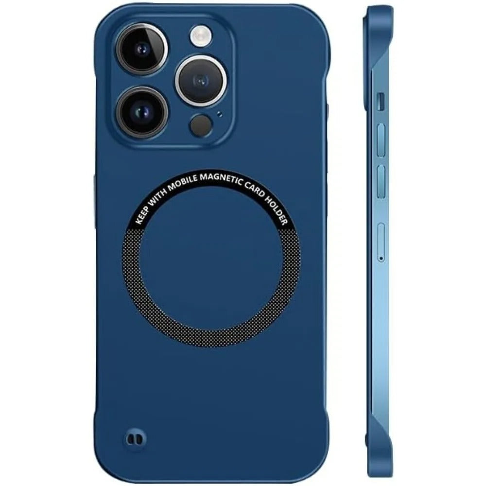 Luxury iPhone Case — Ultra-Thin Magnetic Frameless Matte Back Cover with Shockproof Slim PC Design and Full MagSafe Wireless Charging Support