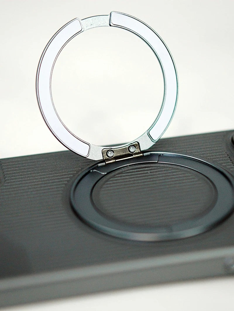 Luxury iPhone Case — Ultra-Thin Matte Magnetic Cover with 360° Rotating Metal Car Holder Stand and Shockproof Protective Design