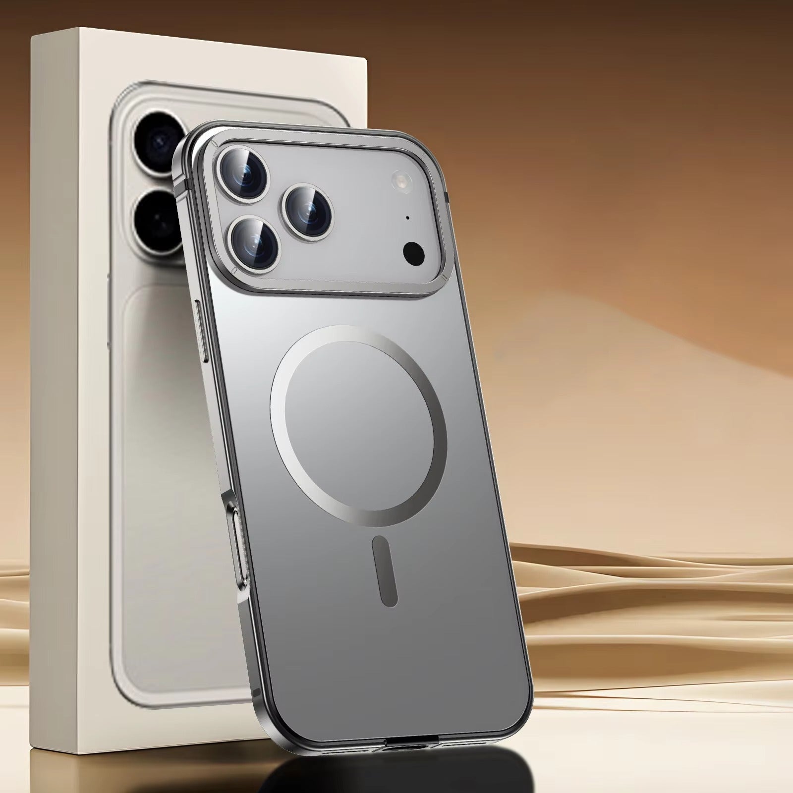 Luxury iPhone Case — Ultra-Thin Metal Alloy Bezel with Frosted Magnetic Back Cover, Shockproof PC+TPU Protective Design