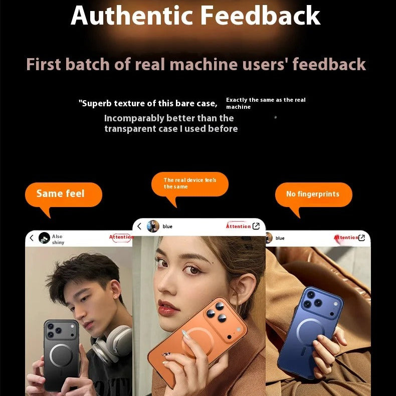 Luxury iPhone Case — Ultra-Thin Metal Alloy Bezel with Frosted Magnetic Back Cover, Shockproof PC+TPU Protective Design