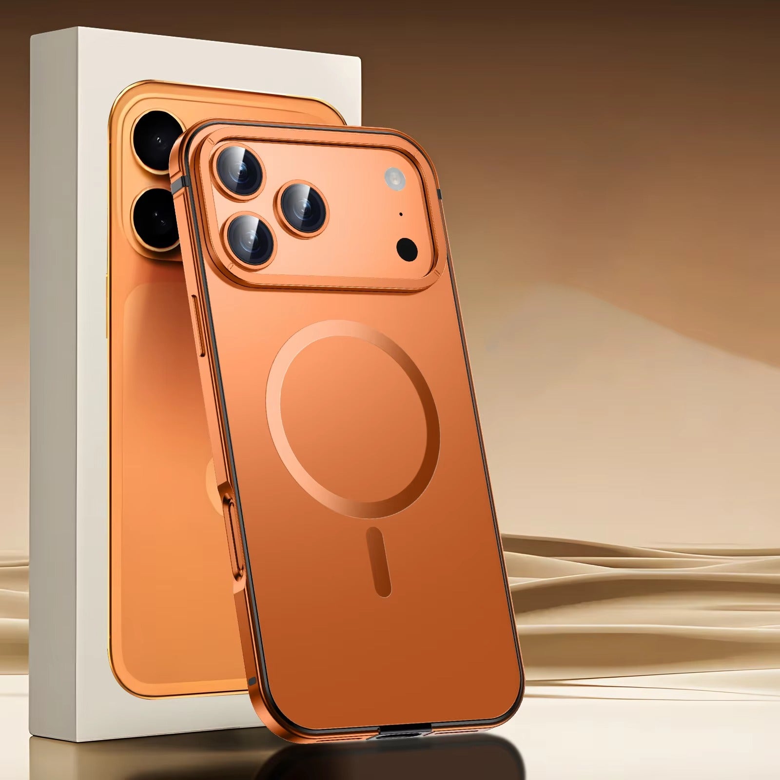 Luxury iPhone Case — Ultra-Thin Metal Alloy Bezel with Frosted Magnetic Back Cover, Shockproof PC+TPU Protective Design