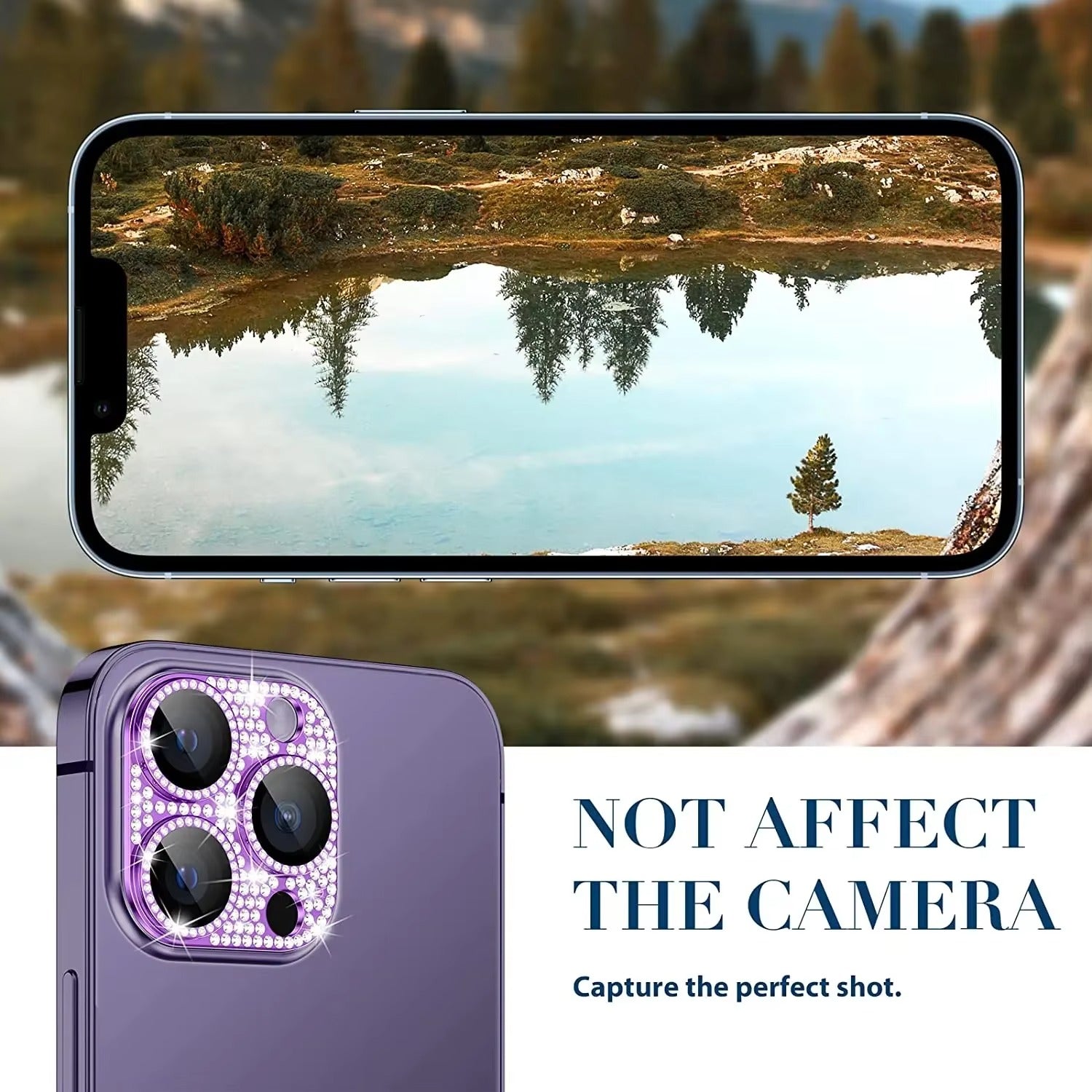 Luxury iPhone Diamond Camera Lens Protector, Metal Glass Lens Cover with Full Coverage, Scratch Resistance & Decorative Protection