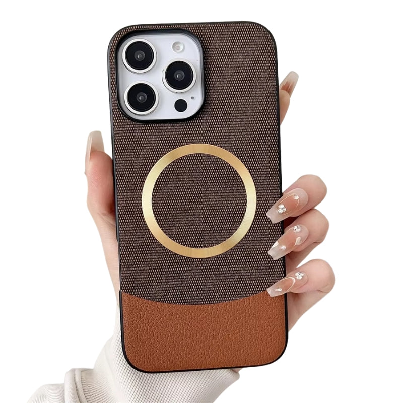 Luxury iPhone Fabric MagSafe Case — Ultra-Slim Business Cloth Cover with Magnetic Wireless Charging, Shockproof Anti-Fingerprint Scratch-Resistant Design