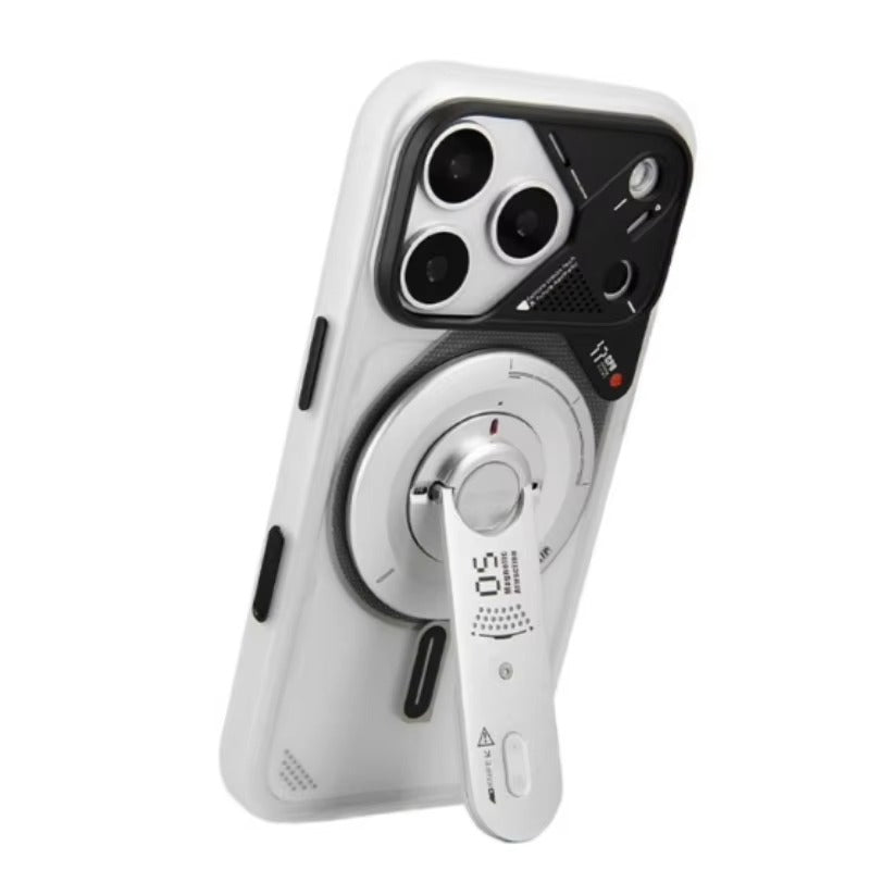 Luxury iPhone Frosted Magnetic Luminous Case — Translucent Full-Inclusive Anti-Drop Cover with Stand, Matte Shockproof Design for iPhone 17 Pro Max