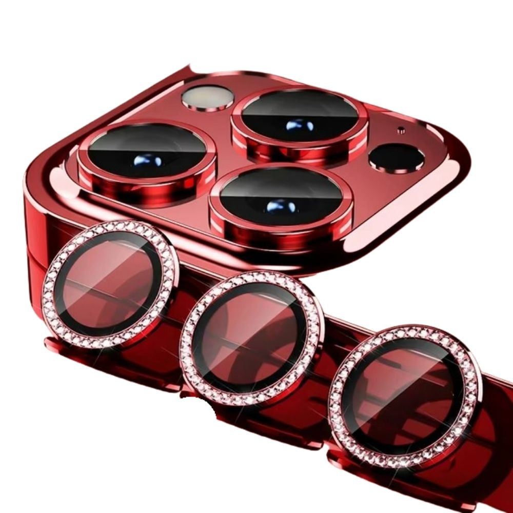 Luxury iPhone Glitter Camera Lens Protector, Rhinestone Tempered Glass Shield with Scratch & Impact Protection for Rear Camera