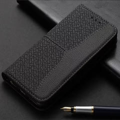 Luxury iPhone Leather Wallet Flip Case — Magnetic Cover with Card Holder, Kickstand Function, Dual Layer Shockproof Protection, Anti-Fingerprint Design