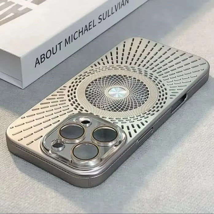 Luxury iPhone MagSafe Case Heat Dissipation Design — Ultra-Thin Anti-Drop Cover with Glass Camera Protector, Shockproof Anti-Fingerprint Scratch-Resistant Finish